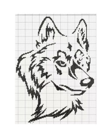 Монохромная вышивка животные