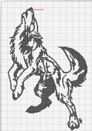 Рисунки по клеточкам волк