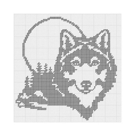 Орнамент волка для вязания