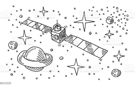 Космос рисунок карандашом