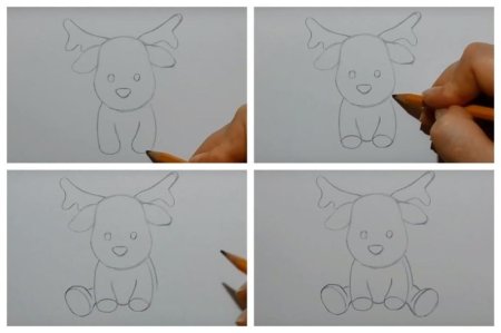 Рисуем оленя поэтапно для начинающих