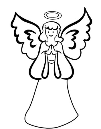 Рождественский ангел разукрашка