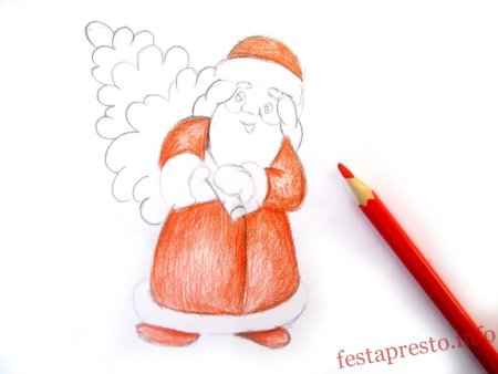 Легкое рисование Деда Мороза