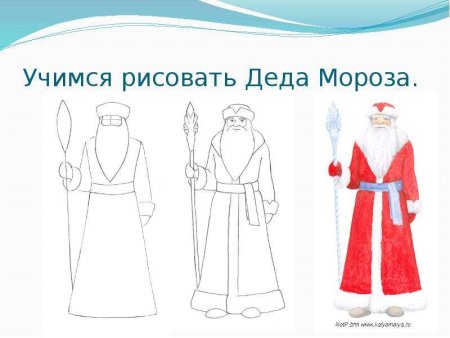 Поэтапное рисование Деда Мороза