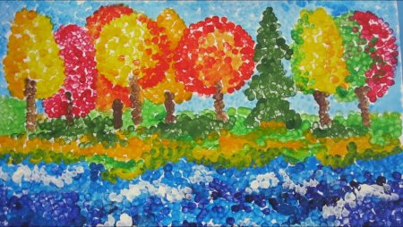 Техника пуантилизм ватными палочками