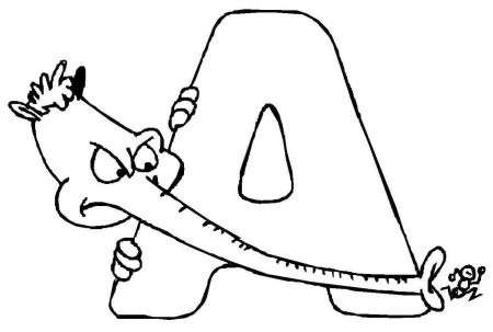 Забавные буквы для раскрашивания