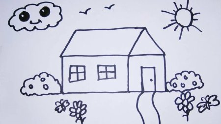 Домик рисунок карандашом