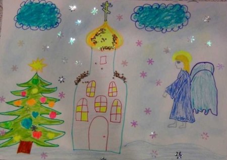 Рисунок на тему Рождество
