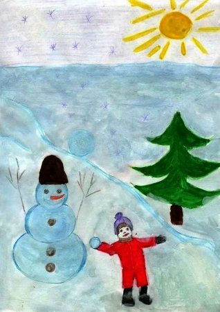 Зимние забавы рисунок