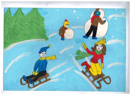 Рисунок на тему зимние забавы