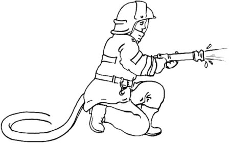 Пожарник раскраска