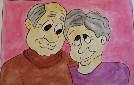 Бабушка и дедушка рисунок