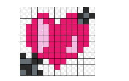 Сердечко по клеточкам маленькое в блокноте