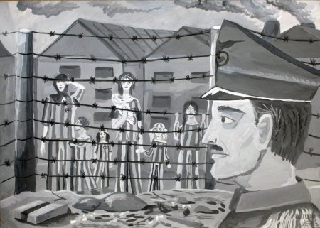 Рисунки на стенах Освенцима
