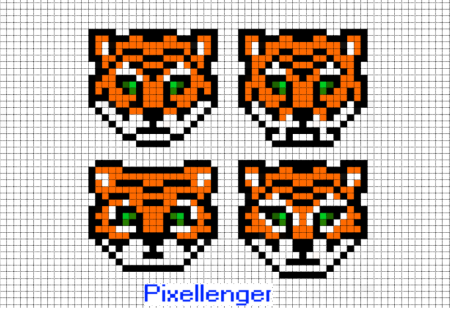 Рисунок тигра по клеткам