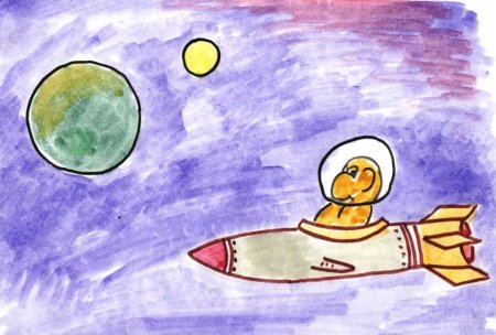 Рисунок ко Дню космонавтики