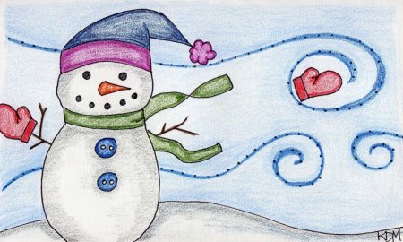 Рисунок на тему зима 1 класс