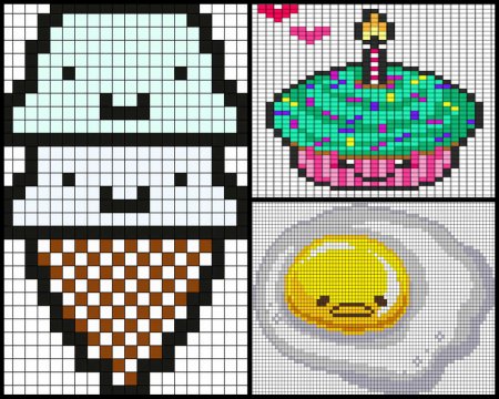 Рисование по клеточкам печенька