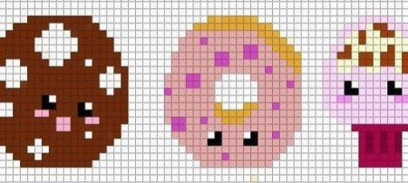 Рисунки по клеточкам еда