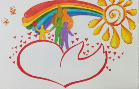 Детские рисунки ко Дню семьи