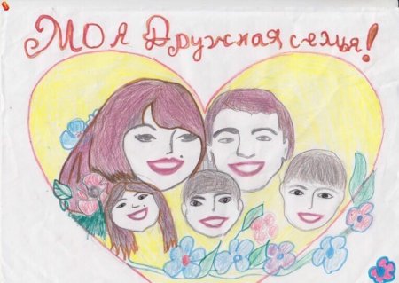 Детские рисунки семьи