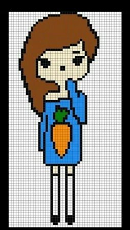 Рисунки по клеточкам девочки