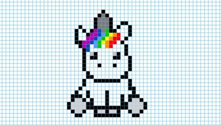 Рисунки по клеточкам радужные
