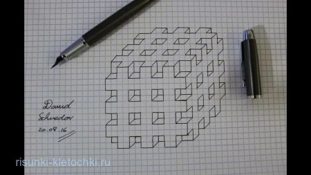 Рисунки по клеточкам чёрной ручкой