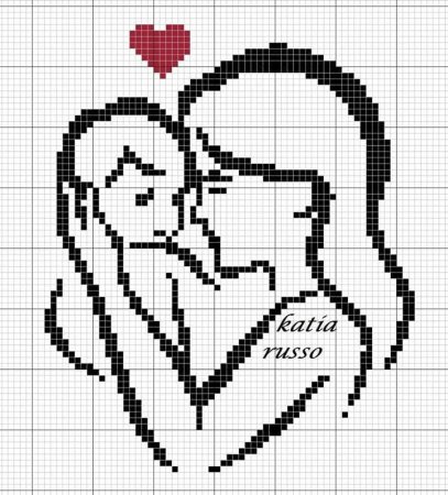 Рисунки по клеточкам для мамы