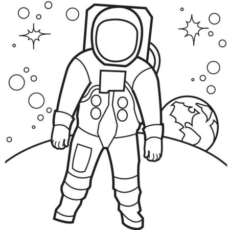 Космонавт раскраска для детей