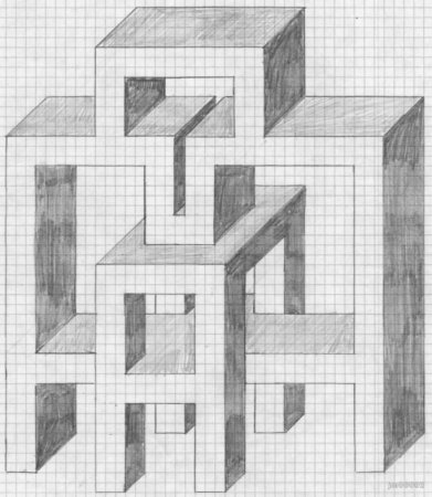 Рисунки ручкой в тетради в клетку