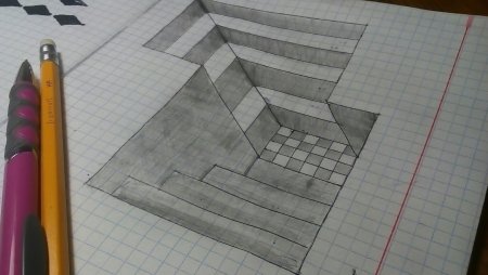 Объемные рисунки по клеткам