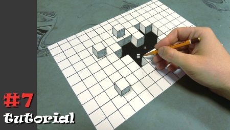 Объемные фигуры по клеточкам