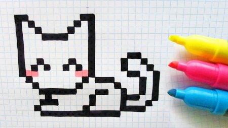 Котики по клеточкам маленькие