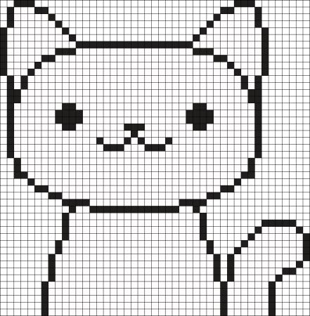 Котики по клеточкам маленькие