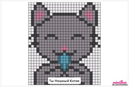 Котики по клеточкам в тетради
