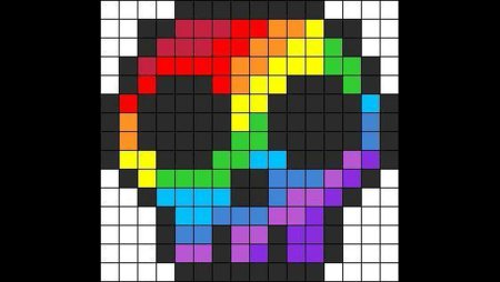 Рисунки по клеточкам маленькие радужные