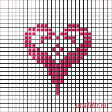 Цветочек по клеточкам маленький