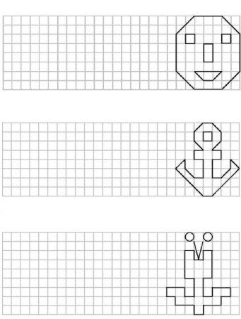 Рисунки по клеточкам для начинающих лёгкие карандашом