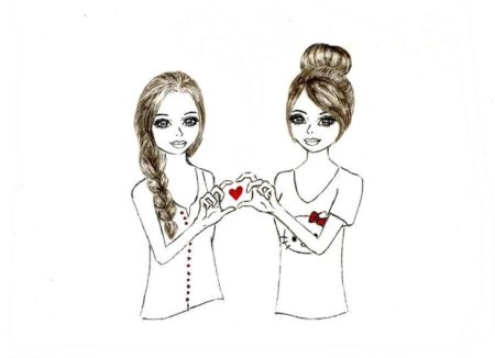Рисунки для срисовки для сестры