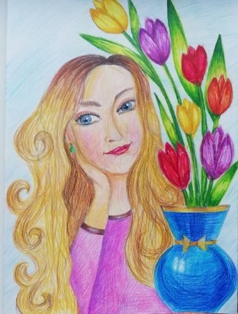 Открытка для мамы рисунок карандашом