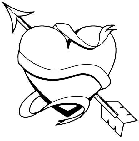 Раскраска мишка с сердечком