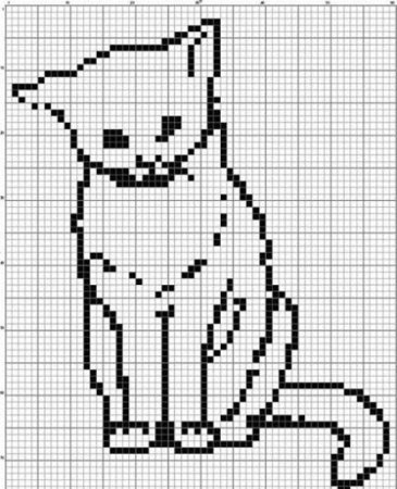 Вышивка котик простая
