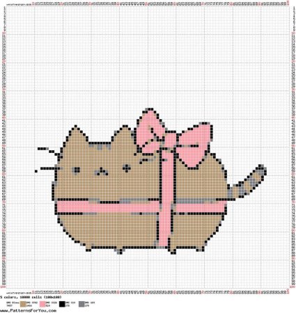 Милый котик по клеточкам