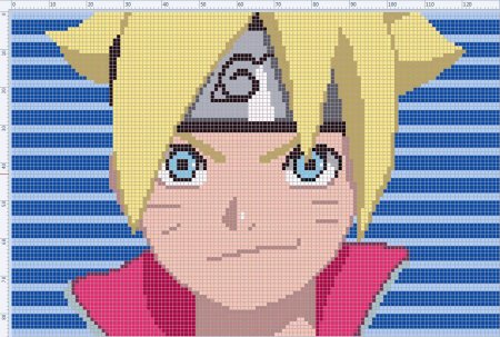 Рисунки по клеточкам Наруто