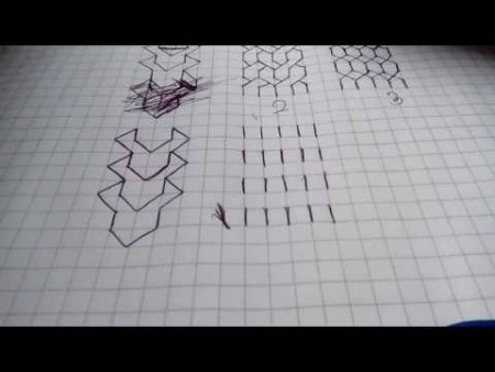 Ручкой в тетради в клетку