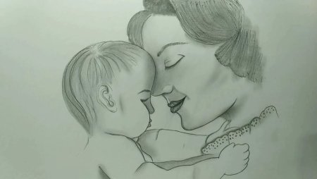 Рисунок на день матери карандашом