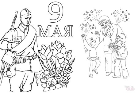 Раскраски 9 мая для детей