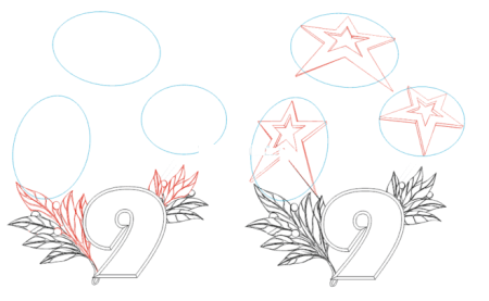 Рисунок ко Дню Победы пошагово