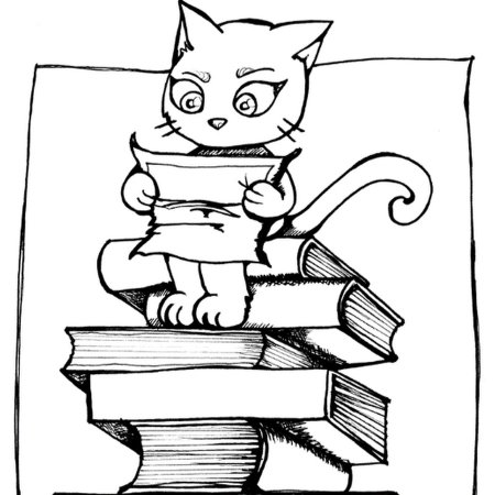 Сова с книгой раскраска